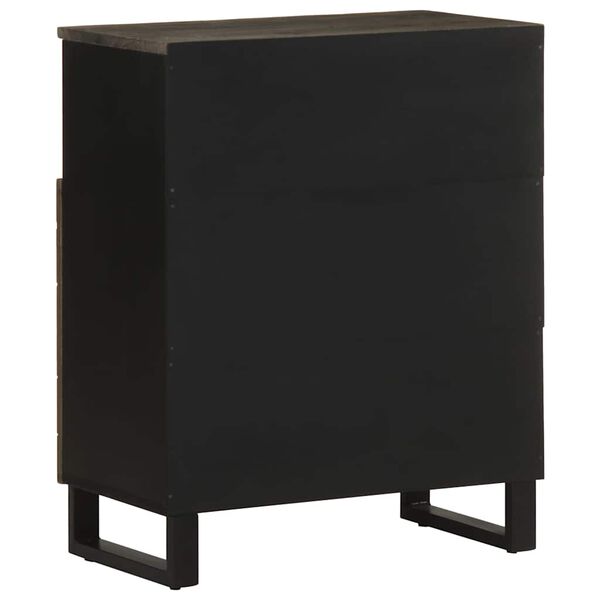 vidaXL Μπουφές Μαύρο 60x33x75 cm Μασίφ Ξύλο Μάνγκο