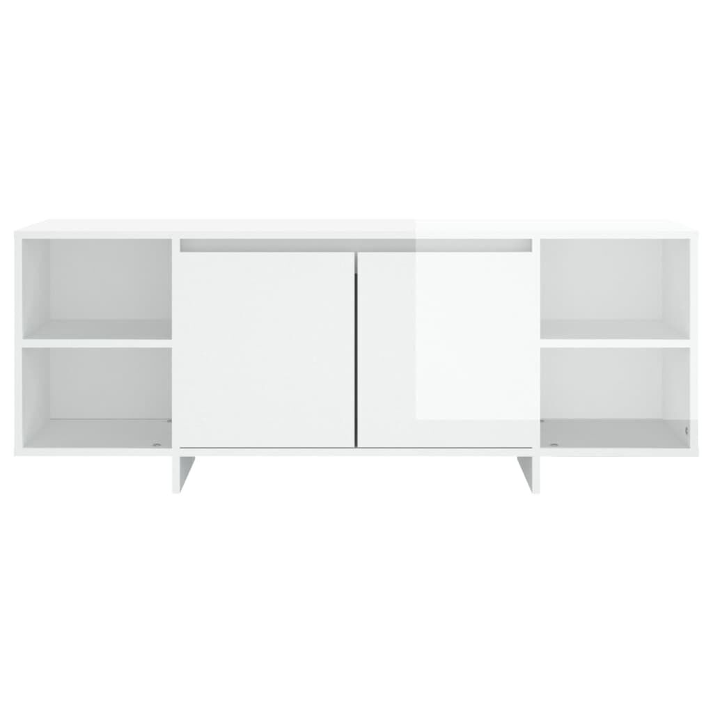 vidaXL Έπιπλο Τηλεόρασης Γυαλ. Λευκό 130 x 35 x 50 εκ. από Μοριοσανίδα