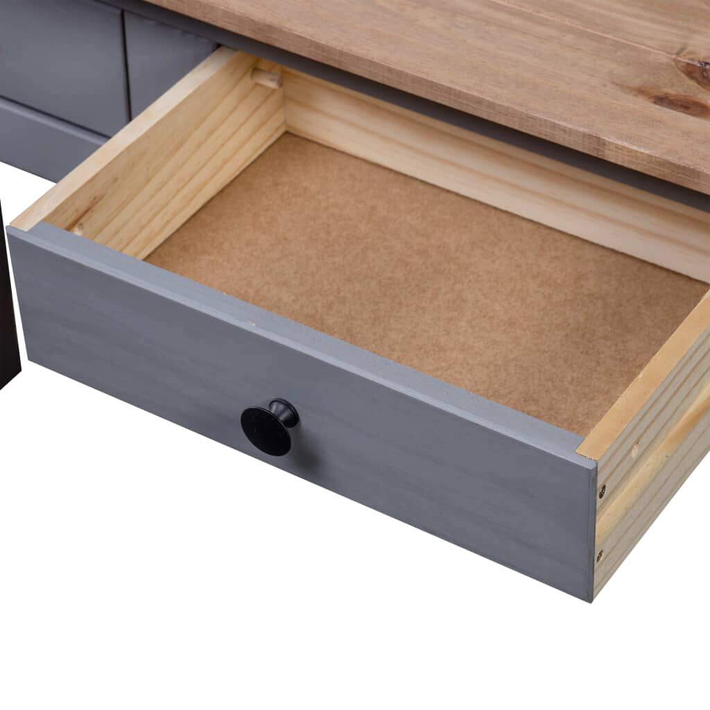 vidaXL Κονσόλα Τραπέζι Γκρι 110x40x72εκ Μασίφ ξύλο πεύκου Σειρά Panama