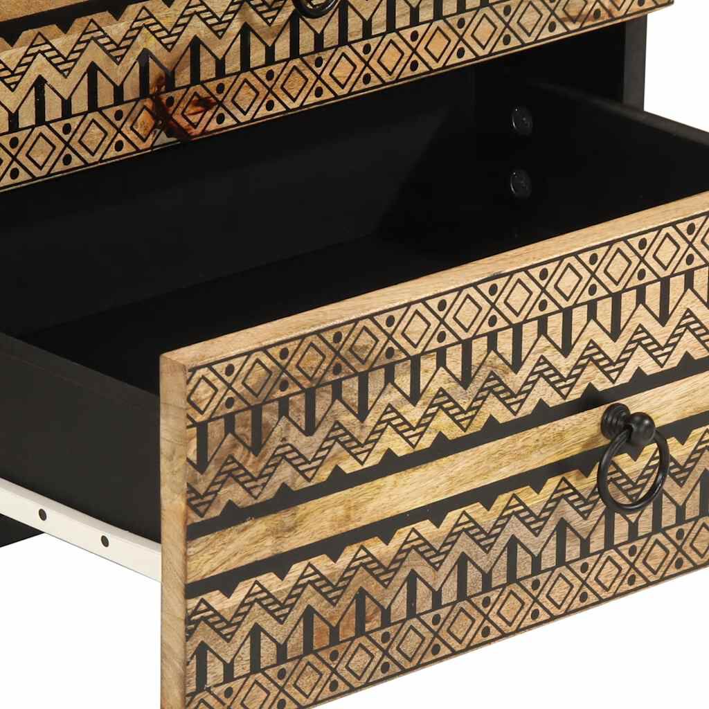 vidaXL Κρεβατοκάμαρα Μαύρο 50x33x62 cm Στερεό ακατέργαστο ξύλο Mango