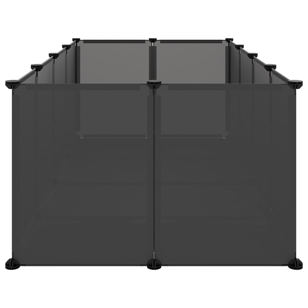 vidaXL Κλουβί Μικρών Ζώων Μαύρο 144x74x46,5 εκ. Πολυπροπυλένιο/Ατσάλι