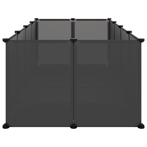 vidaXL Κλουβί Μικρών Ζώων Μαύρο 144x74x46,5 εκ. Πολυπροπυλένιο/Ατσάλι