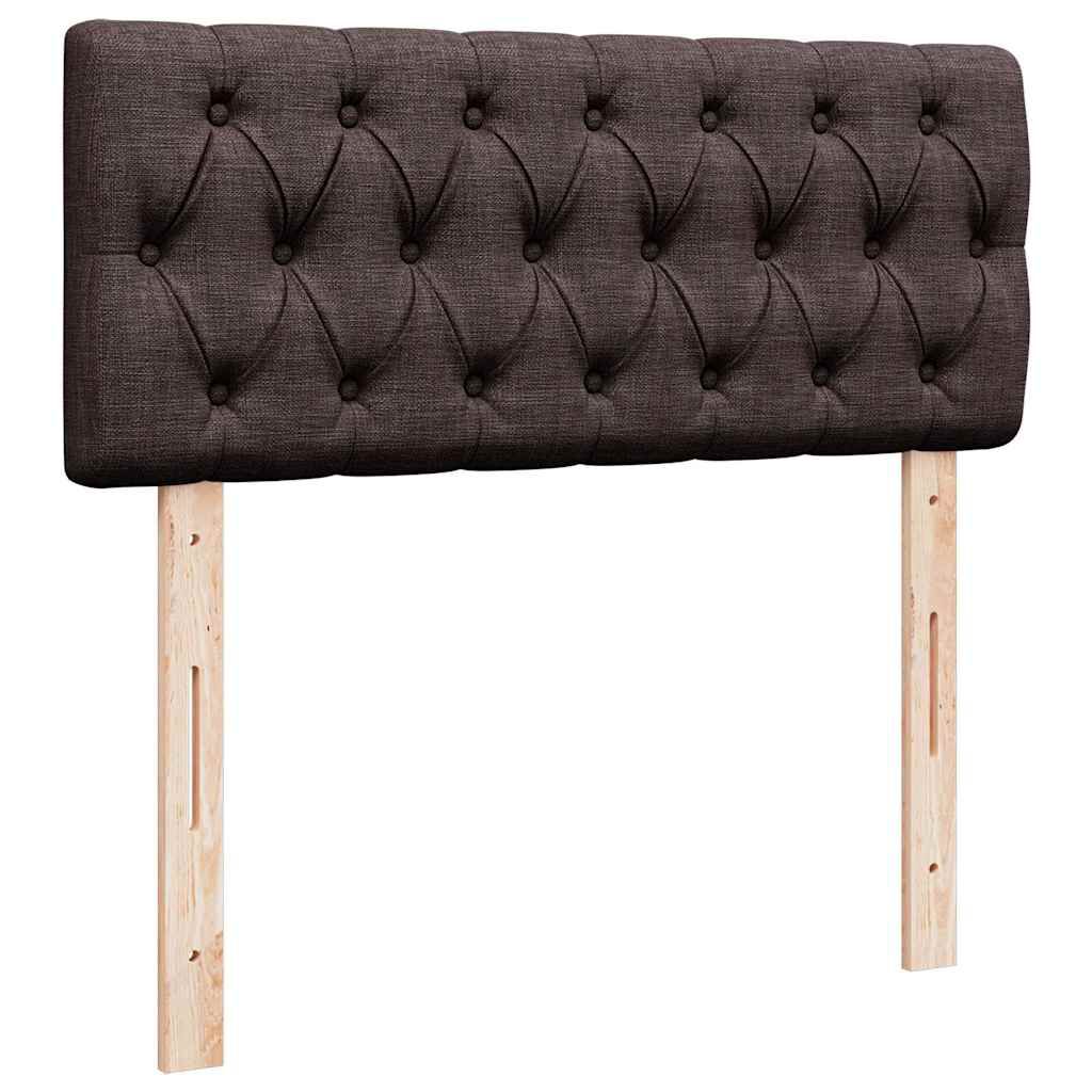 vidaXL Κρεβάτι Boxspring με Στρώμα Σκούρο Καφέ 120x190 εκ Υφασμάτινο