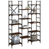 vidaXL Βιβλιοθήκη Καφέ Δρυς 127,5x28,5x172,5 εκ. Επεξεργασμένο Ξύλο