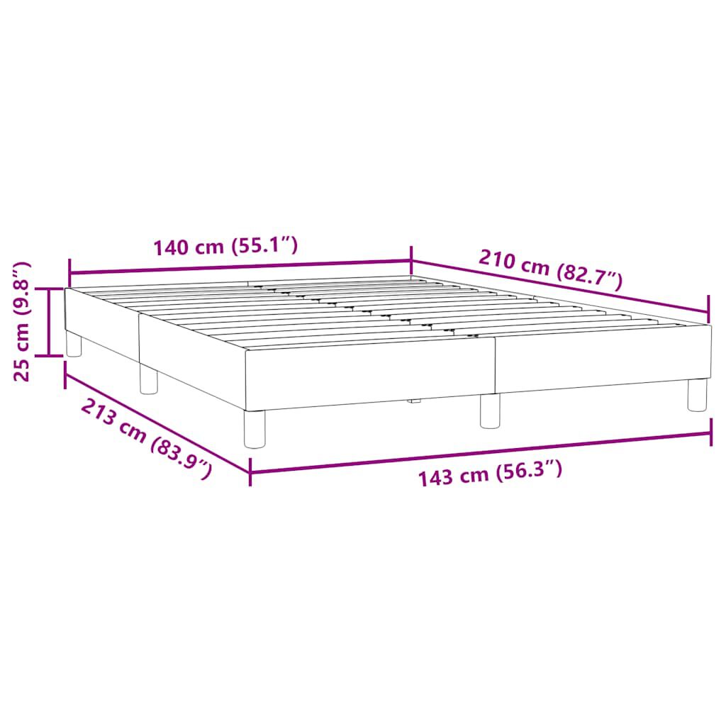 vidaXL Box Spring Κρεβάτι χωρίς στρώμα Σκούρο γκρι Βελούδινο