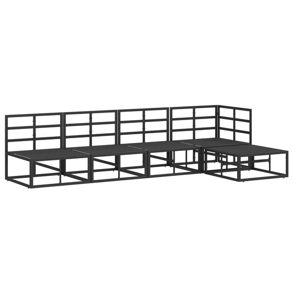 vidaXL Σετ Καναπέ Κήπου 5 pcs Μαύρο 281.5 x 141.5 x 71 εκ. Αλουμίνιο