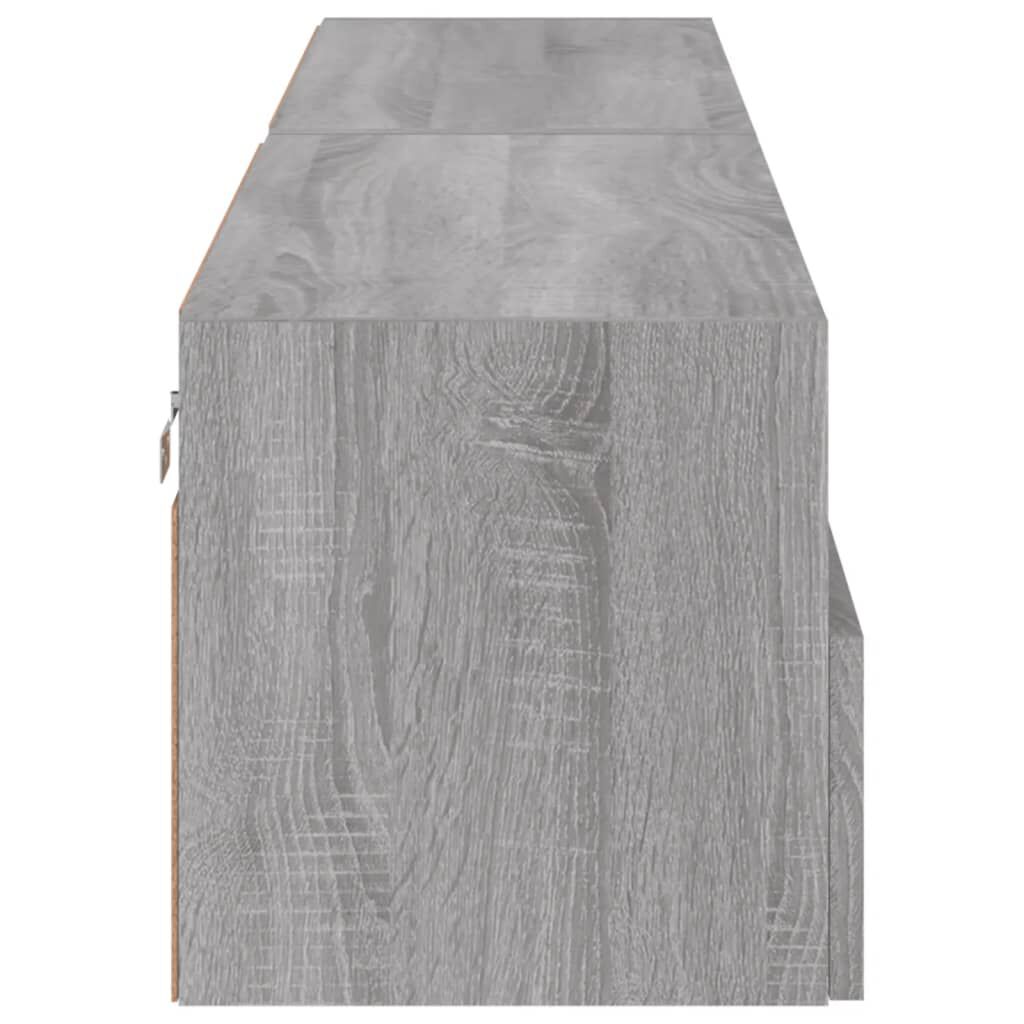 vidaXL Ντουλάπια Τοίχου Τηλ. 2 τεμ. Γκρι Sonoma 80x30x30εκ. Επεξ. Ξύλο