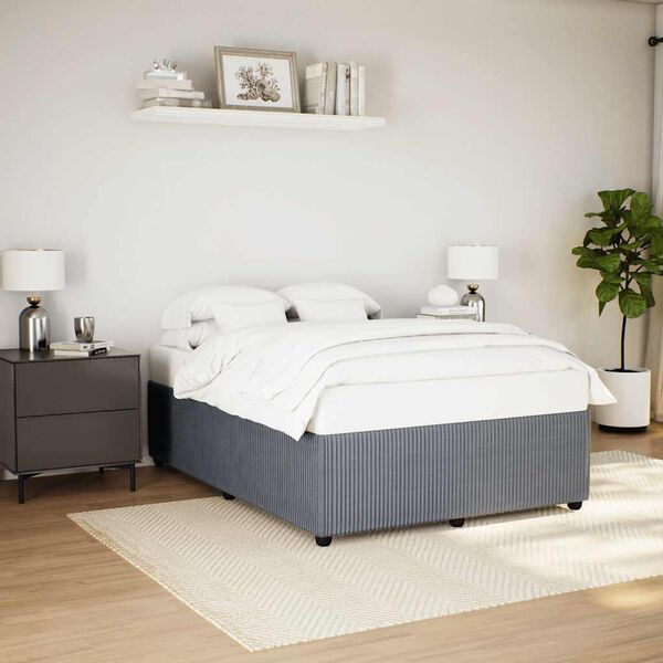 vidaXL Σκελετός Κρεβατιού Χωρίς Στρώμα Γκρι 140x200 εκ. Βελούδινο
