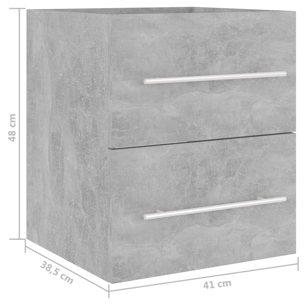 vidaXL Ντουλάπι Νιπτήρα Γκρι Σκυροδ. 41 x 38,5 x 48 εκ από Επεξ. Ξύλο