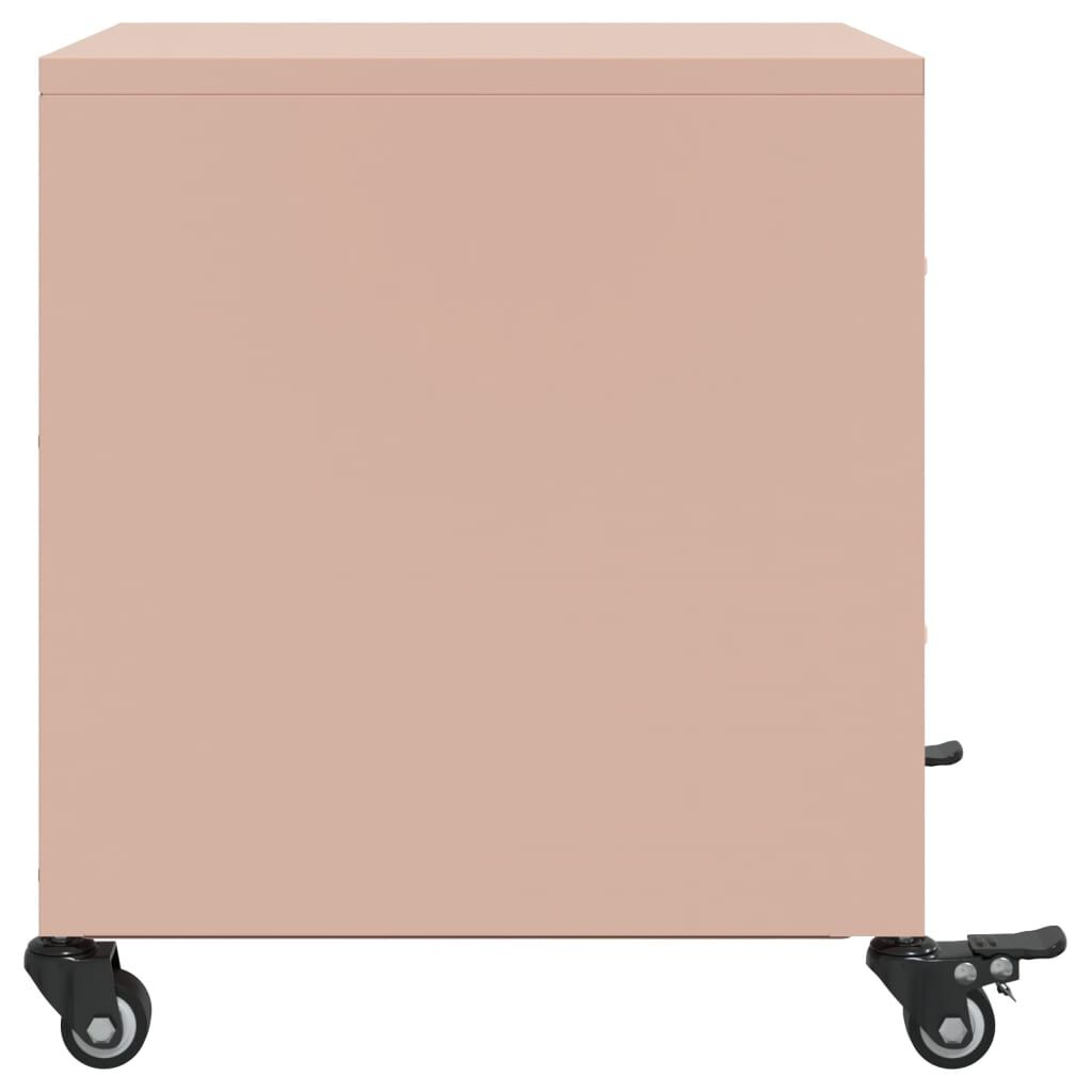 vidaXL Κομοδίνο Ροζ 36x39x43,5 εκ. από Χάλυβα