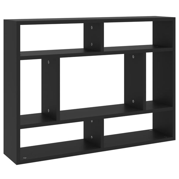 vidaXL Ραφιέρα Τοίχου Μαύρο 75x16x55 εκ. από Επεξεργασμένο Ξύλο