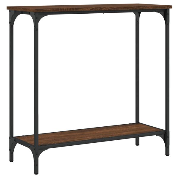 vidaXL Τραπέζι Κονσόλα Καφέ Δρυς 75 x 30,5 x 75 εκ. από Επεξεργ. Ξύλο