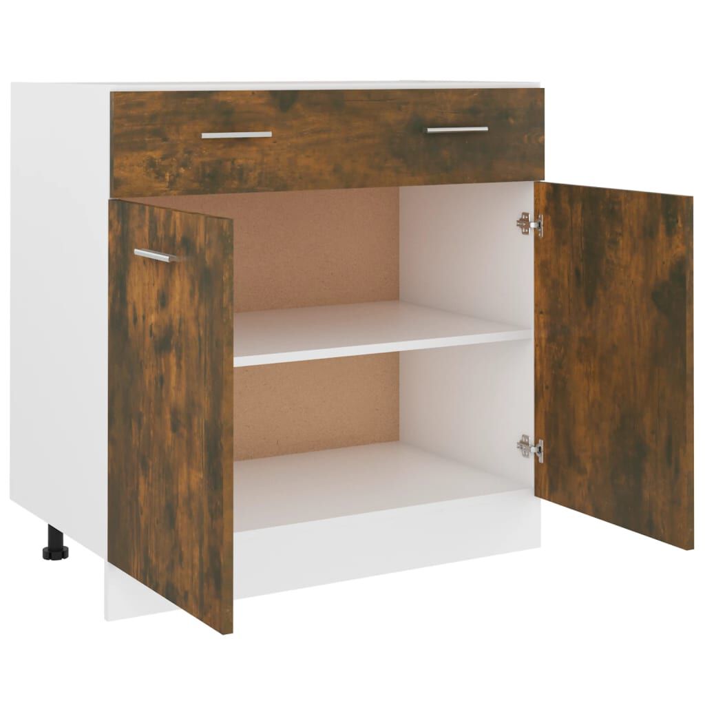 vidaXL Έπιπλο Με Συρτάρι Lyon Καπνιστή Δρυς 80x46x81,5εκ.