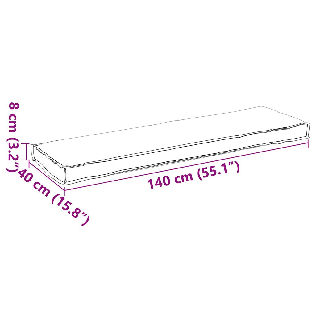vidaXL Μαξιλάρι Παλέτας για Πάγκο Μπεζ 140x40x8 εκ. Ύφασμα Oxford