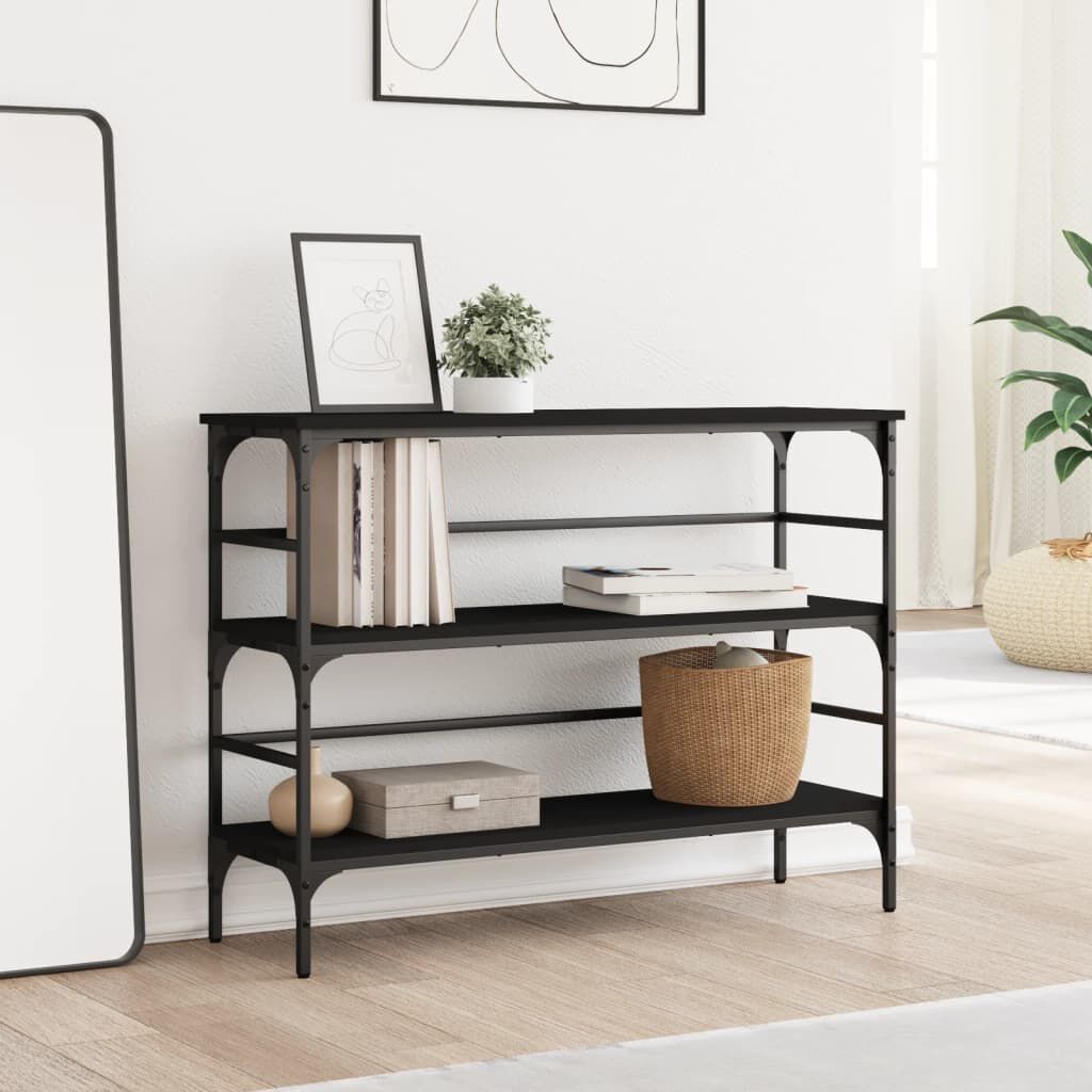 vidaXL Τραπέζι Κονσόλα Μαύρο 100x32x75 εκ. Επεξεργασμένο Ξύλο