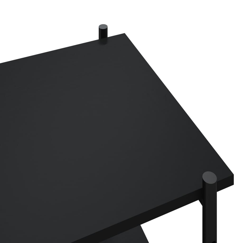 vidaXL Ραφιέρα 3 Επιπέδων Μαύρη 80 x 40 x 92 εκ.