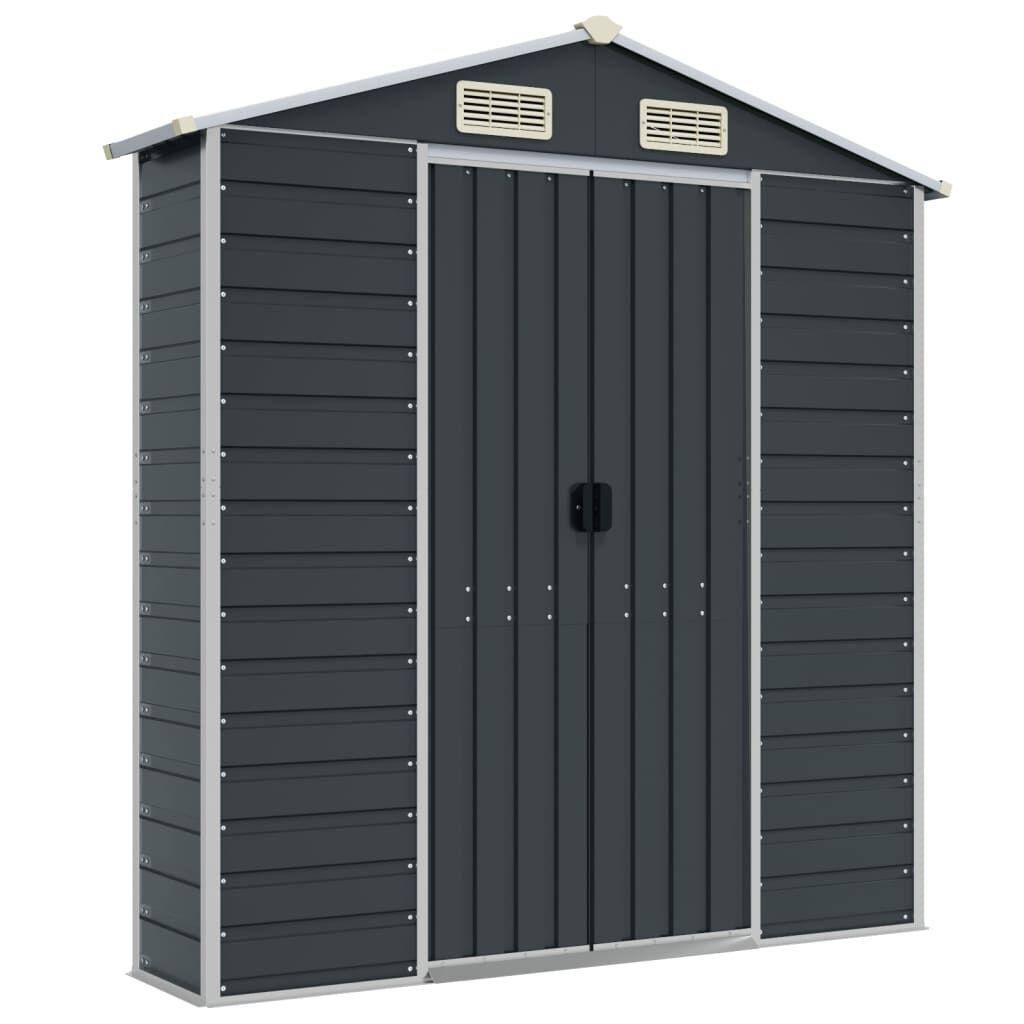vidaXL Αποθήκη Κήπου Ανθρακί 191x300x198 εκ. Γαλβανισμένο Ατσάλι