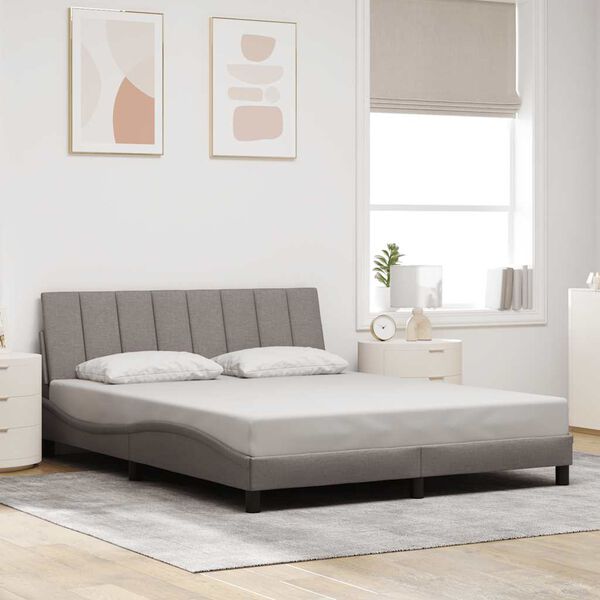 vidaXL Σκελετός Κρεβατιού Χωρίς Στρώμα Taupe 160x200 εκ. Υφασμάτινο