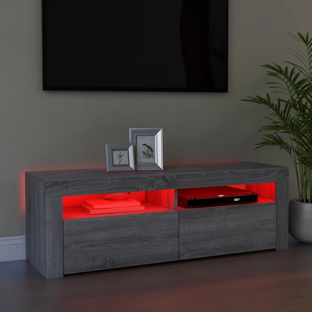 vidaXL Έπιπλο Τηλεόρασης με LED Γκρι Sonoma 120x35x40 εκ.
