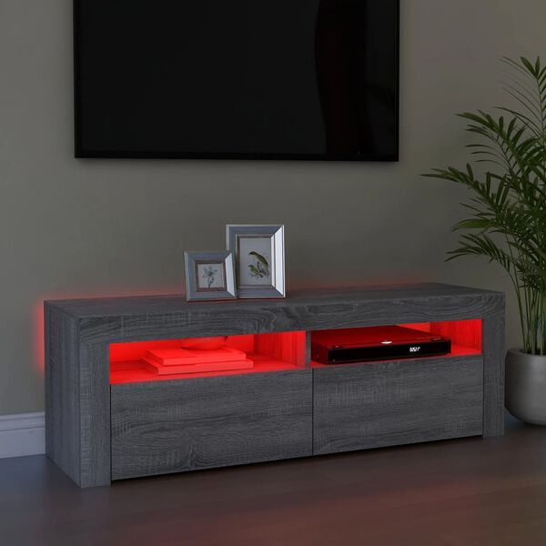 vidaXL Έπιπλο Τηλεόρασης με LED Γκρι Sonoma 120x35x40 εκ.