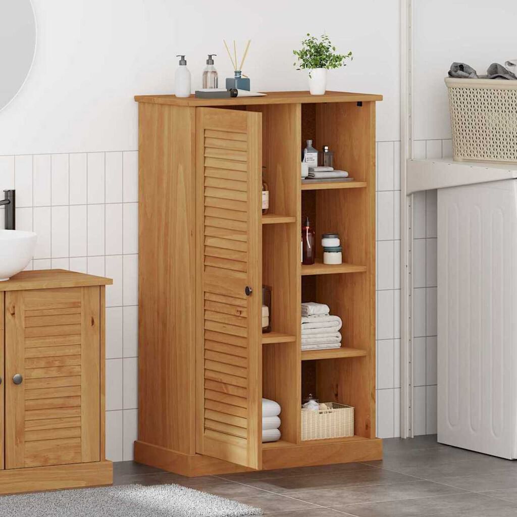 vidaXL Ντουλάπι Μπάνιου VIGO καφέ μελί 67.5 x 34 x 110 εκ.