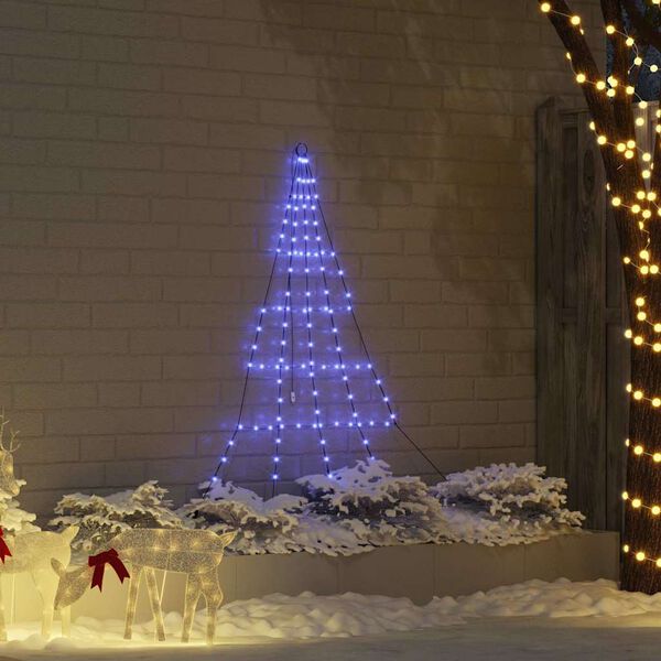 vidaXL LED Χριστουγεννιάτικο Δέντρο με 112 LED Μπλε 182 εκ Μέταλλο