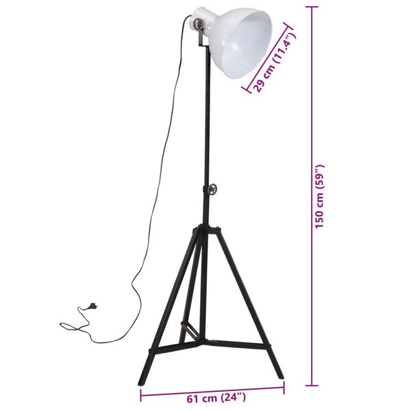 vidaXL Φωτιστικό Δαπέδου 25 W Λευκό 61x61x90/150 εκ. Ε27