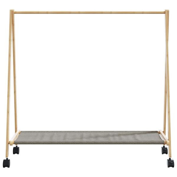 vidaXL Ράφι ρούχων με ράφια και ρόδες 106x34x106,5 cm Μπαμπού