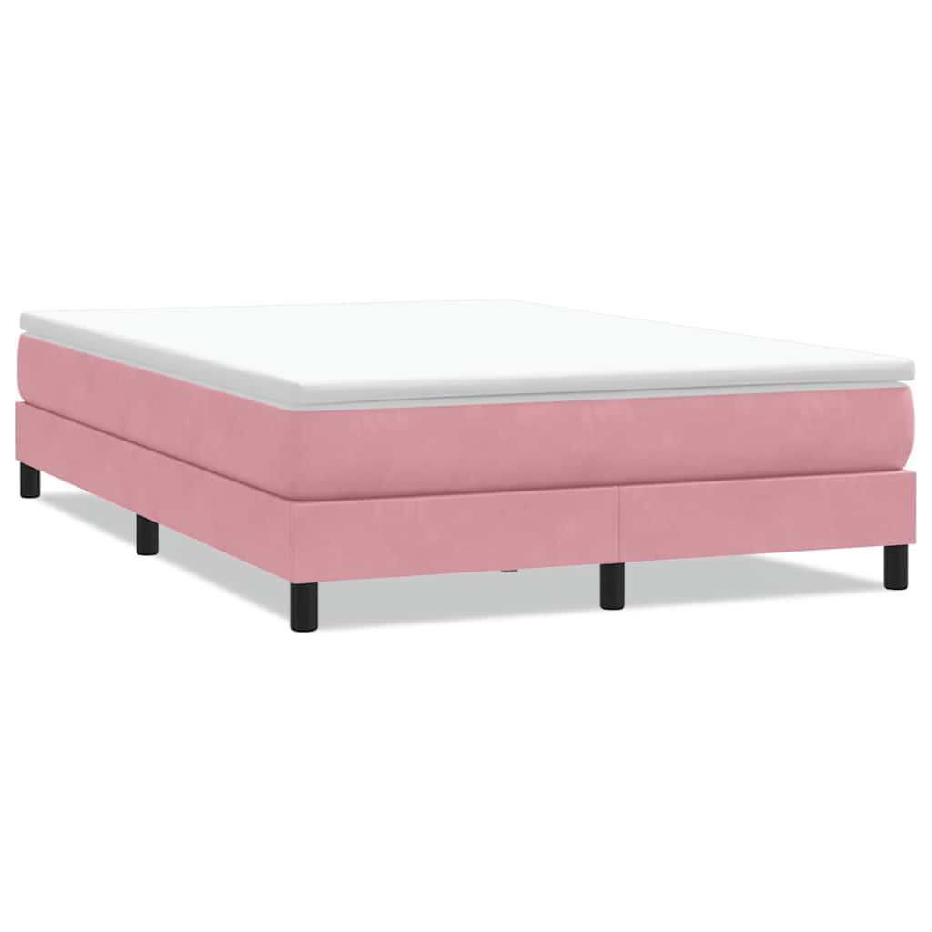 vidaXL Box Spring κρεβάτι χωρίς στρώμα ροζ 140x220 cm Βελούδινο