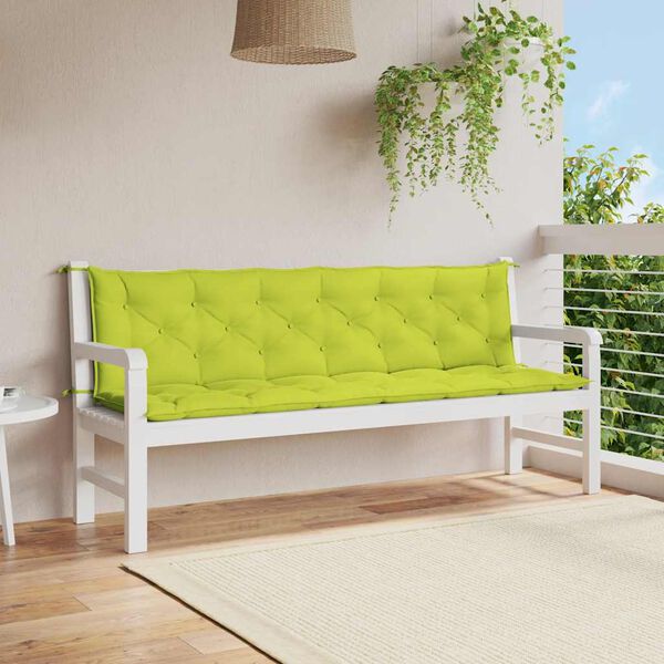 vidaXL Μαξιλάρι Πάγκου Κήπου Αν. Πράσινο 200x(50+50)x7εκ Ύφασμα Oxford