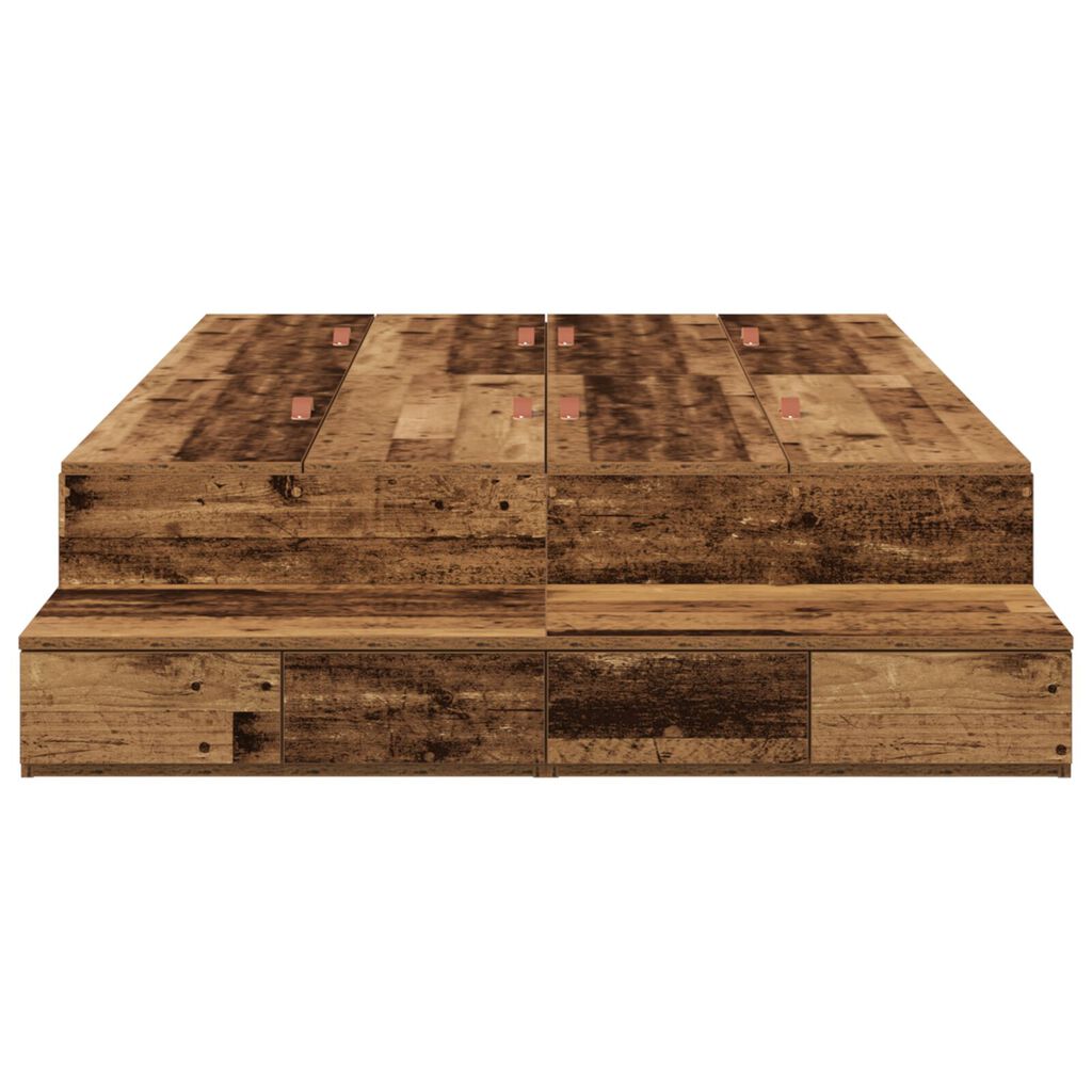 vidaXL Κρεβάτι Αποθήκης Παλιού Ξύλου 120x200 εκ.