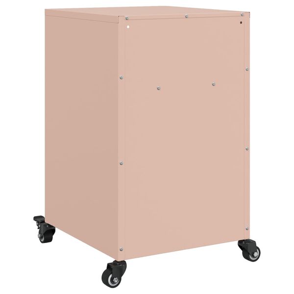 vidaXL Κομοδίνο Ροζ 36x39x59 εκ. από Χάλυβα