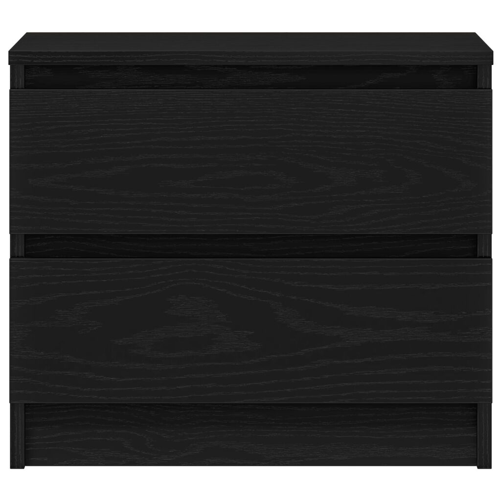 vidaXL Κομοδίνο Μαύρο Δρυς 50x40x43,5 εκ Επεξεργασμένο Ξύλο