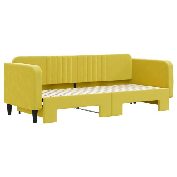 vidaXL Καναπές Κρεβάτι Συρόμενος Κίτρινος 80 x 200 εκ. Βελούδινος
