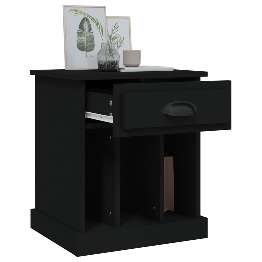 vidaXL Κομοδίνο Μαύρο 43x36x50 εκ.