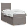 vidaXL Κρεβάτι Boxspring με Στρώμα Taupe 100 x 200 εκ. Υφασμάτινο