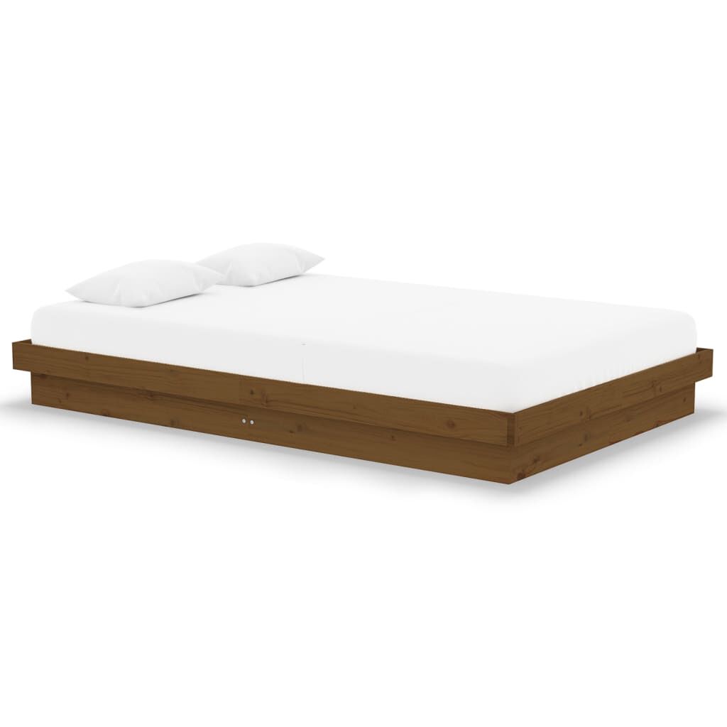 vidaXL Πλαίσιο Κρεβατιού Μελί 120x190 εκ. Μασίφ Ξύλο Small Double