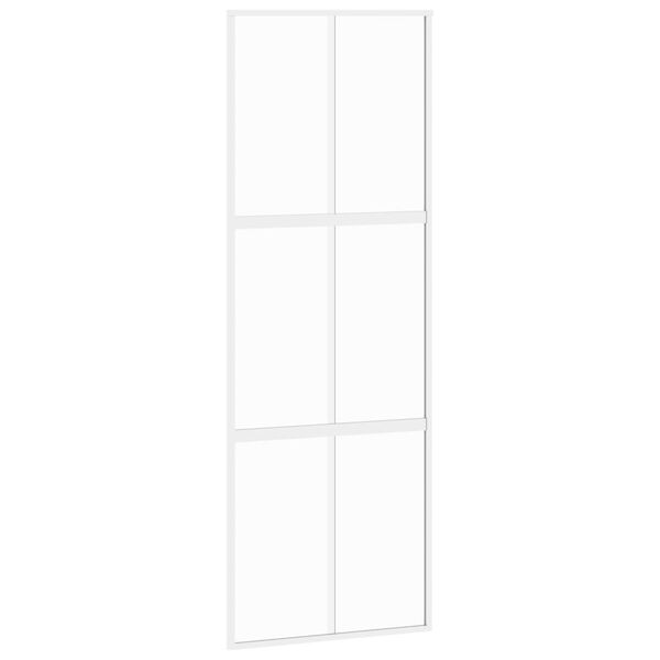 vidaXL Συρόμενη Πόρτα Λευκή 76 x 205 εκ. από Ψημένο Γυαλί / Αλουμίνιο