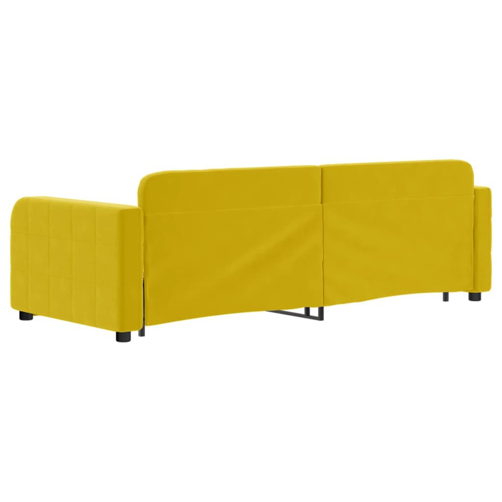 vidaXL Καναπές Κρεβάτι Συρόμενος Κίτρινο 80x200εκ. Βελούδινος Συρτάρια