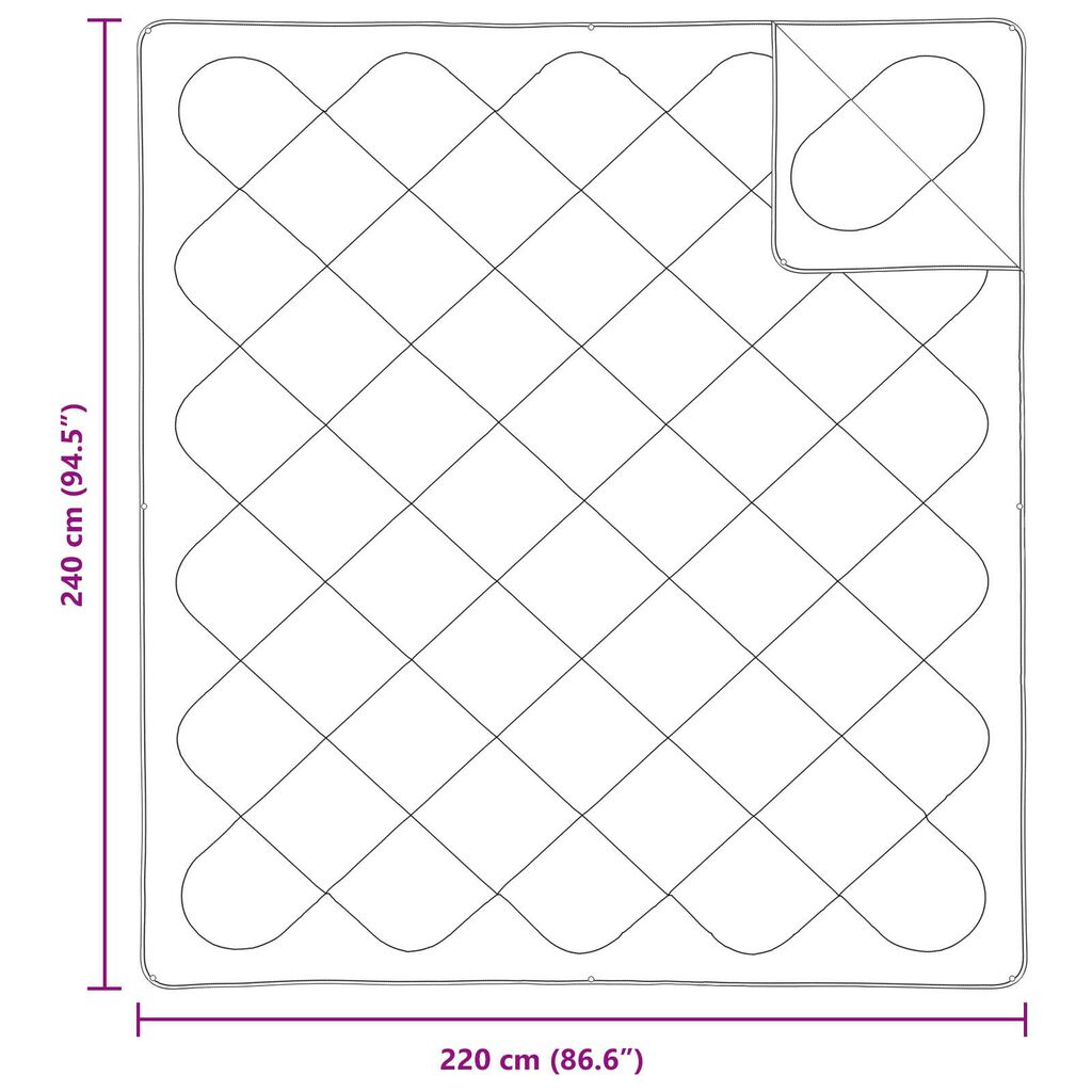 vidaXL Πάπλωμα Άλλο με μαξιλάρι 3 pcs Λευκό 240 x 220 cm Μικροΐνες