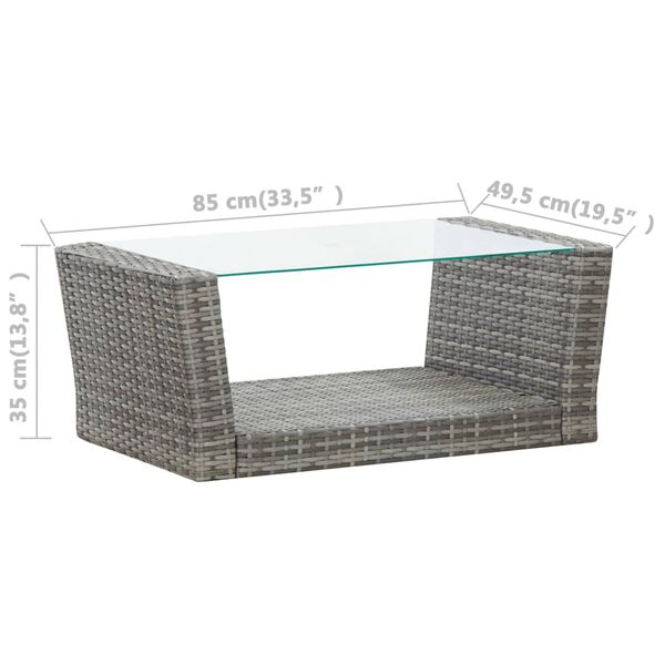 vidaXL Σαλόνι Κήπου 4 Τεμαχίων Γκρι από Συνθετικό Ρατάν με Μαξιλάρια
