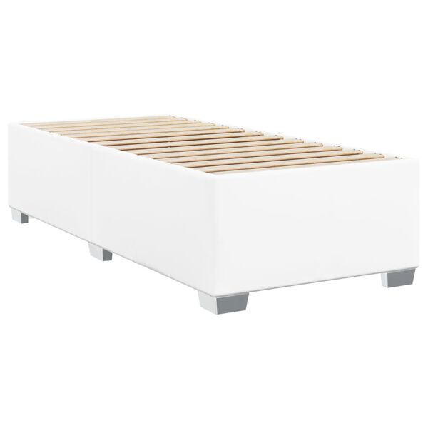 vidaXL Κρεβάτι Boxspring με Στρώμα Λευκό 100x200εκ.από Συνθετικό Δέρμα