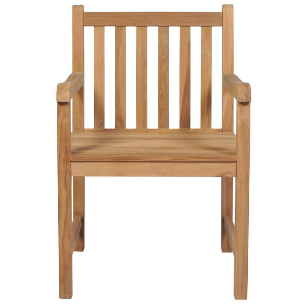 vidaXL Καρέκλες Κήπου 4 τεμ. Μασίφ Ξύλο Teak με Φωτ. Πράσινα Μαξιλάρια