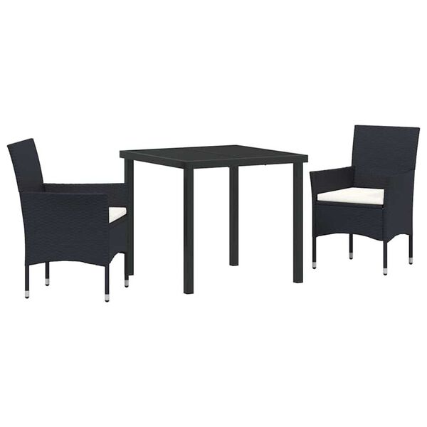 vidaXL Σέτ φαγητού για κήπο με μαξιλάρι 5 pcs Γκρι Πολυ ράταν