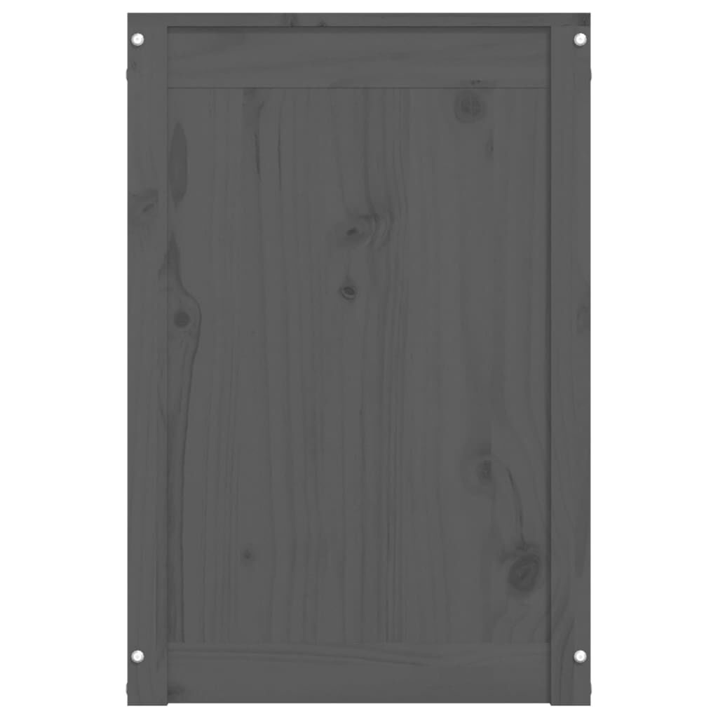 vidaXL Καλάθι Ρούχων Γκρι 88,5x44x66 εκ. από Μασίφ Ξύλο Πεύκου