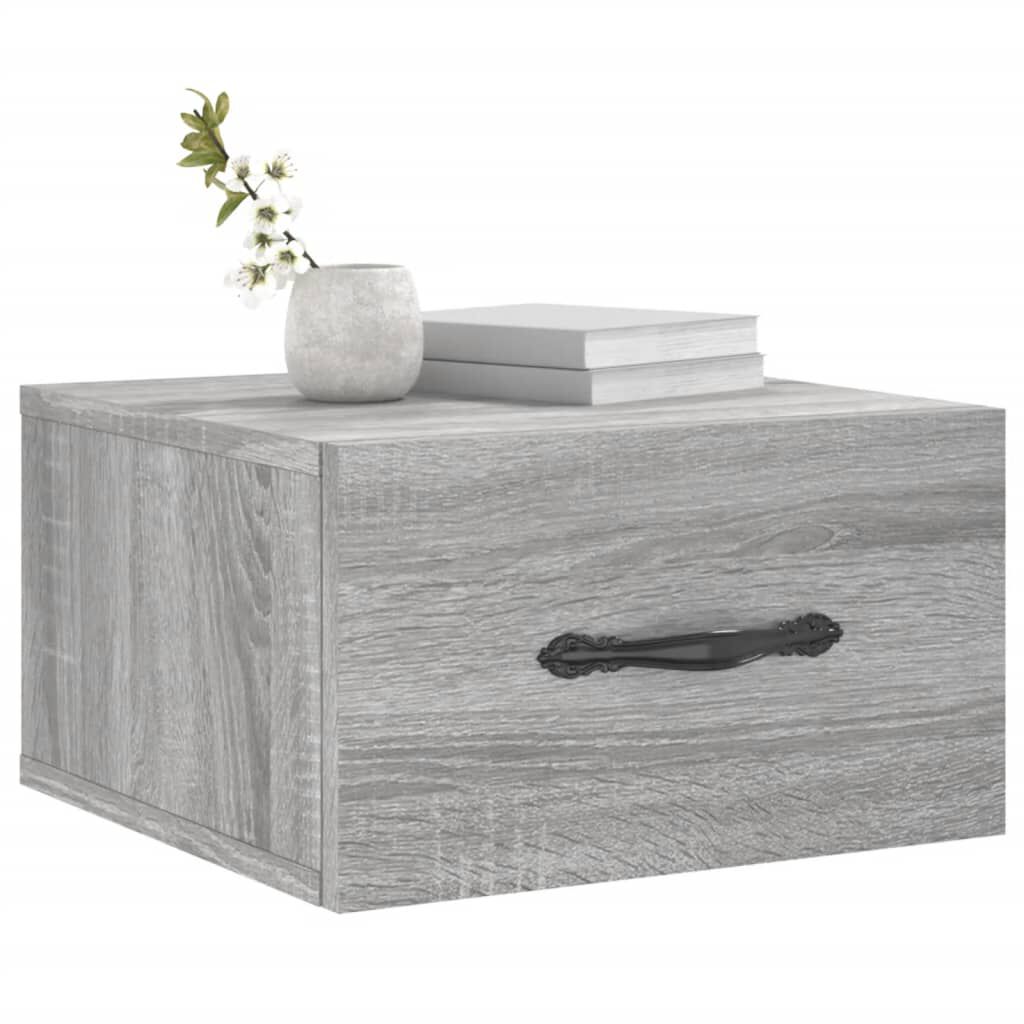 vidaXL Κομοδίνα Επιτοίχια 2 τεμ. Γκρι Sonoma 35 x 35 x 20 εκ.