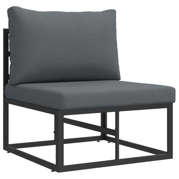 vidaXL Σετ Καναπέ Κήπου 5 pcs Μαύρο 213 x 141.5 x 71 εκ Αλουμίνιο