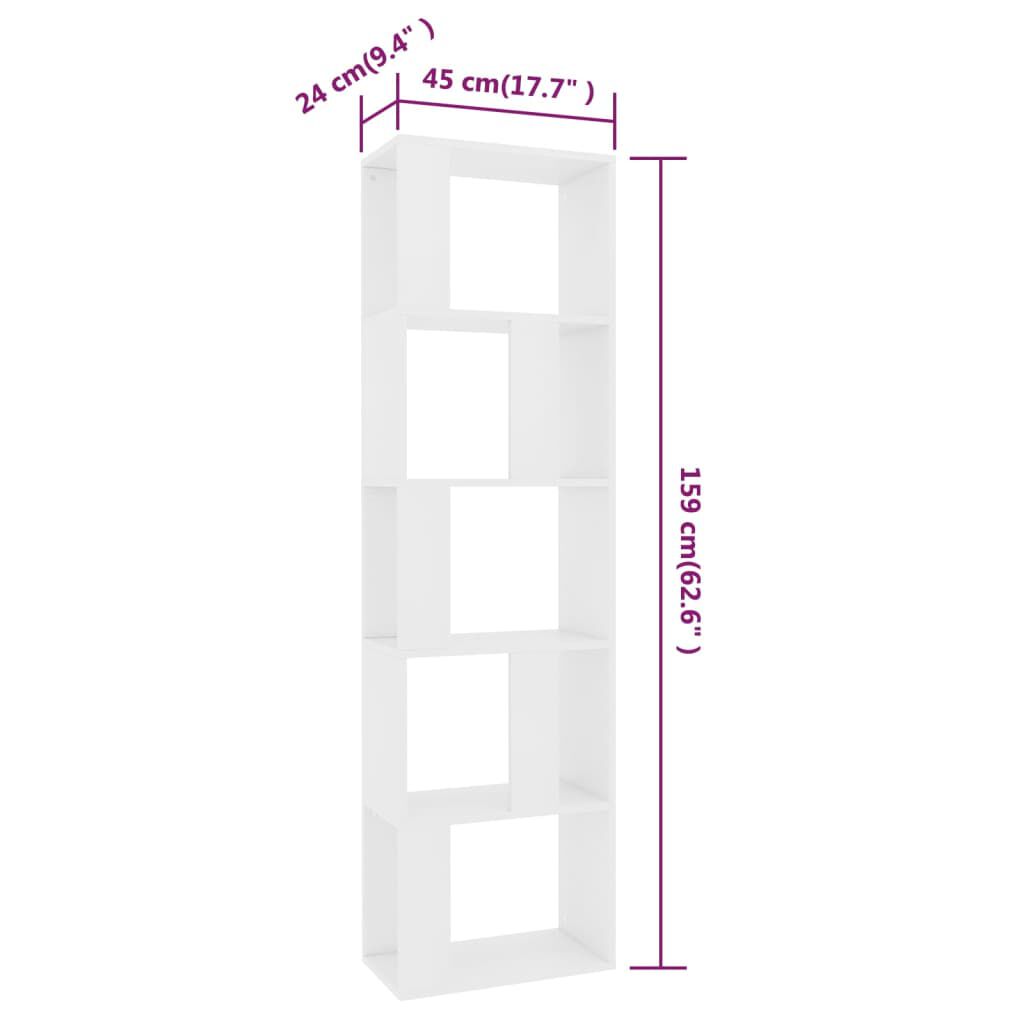 vidaXL Βιβλιοθήκη/Διαχωριστικό Χώρου Λευκό 45x24x159 εκ. Επεξ. Ξύλο
