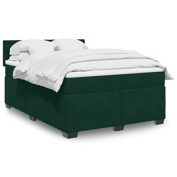 vidaXL &Kappa;&rho;&epsilon;&beta;ά&tau;&iota; Boxspring &mu;&epsilon; &Sigma;&tau;&rho;ώ&mu;&alpha; &Sigma;&kappa;&omicron;ύ&rho;&omicron; &Pi;&rho;ά&sigma;&iota;&nu;&omicron; 140x200&epsilon;&kappa;. &Beta;&epsilon;&lambda;&omicron;ύ&delta;&iota;&nu;&omicron;
