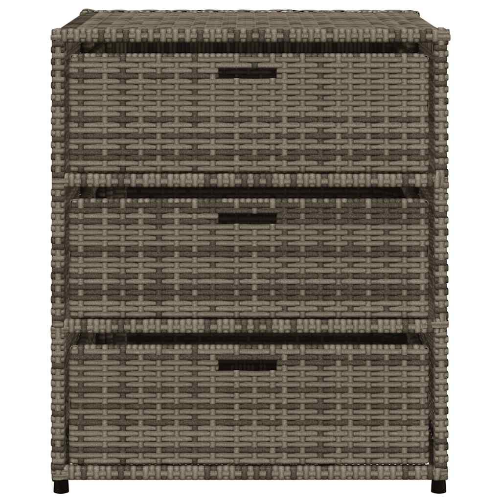 vidaXL Ντουλάπι Αποθήκευσης Κήπου Γκρι 55x59x69 εκ. Συνθετικό Ρατάν